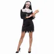 stroj damski na halloween zakonnica zombie habit kornet krzyz pasek cosplay kostium karnawal l