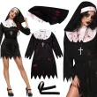 stroj damski na halloween zakonnica zombie habit kornet krzyz pasek cosplay kostium karnawal m