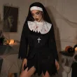 stroj damski na halloween zakonnica zombie habit kornet krzyz pasek cosplay kostium karnawal s