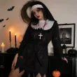 stroj damski na halloween zakonnica zombie habit kornet krzyz pasek cosplay kostium karnawal xl