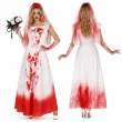 stroj damski na halloween zakrwawiona suknia slubna panna mloda zombie krew m