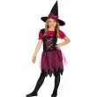 stroj dla dzieci czarownica brokatowa rozowo czarna guirca 7 9 lat