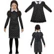 stroj dla dzieci wednesday addams sukienka czaszki czarny guirca 122 134 cm