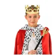 stroj dla dzieci zestaw krol jaselka korona peleryna i berlo czerwony 128 140 cm