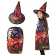 stroj dla dziecka na halloween andrzejki karnawal kapelusz i peleryna czarownica czarodziej