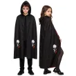 stroj dla dziecka na halloween peleryna z kapturem wampir czarna karnawal czarnoksieznik