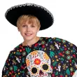 stroj dzieciecy kostium dla chlopca na halloween karnawal dia de los muertos ponczo kapelusz