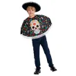 stroj dzieciecy kostium dla chlopca na halloween karnawal dia de los muertos ponczo kapelusz
