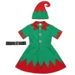 stroj dzieciecy na boze narodzenie swieta elfka sukienka czapka pasek 110 115
