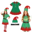 stroj dzieciecy na boze narodzenie swieta elfka sukienka czapka pasek 98 104