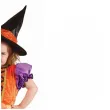 stroj dzieciecy na halloween andrzejki czarownica dynia sukienka kapelusz rozm 92 104
