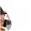 stroj dzieciecy na halloween andrzejki czarownica sukienka kapelusz pasek rozm 110 120