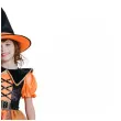 stroj dzieciecy na halloween andrzejki czarownica sukienka kapelusz pasek rozm 130 140