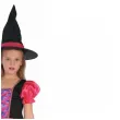 stroj dzieciecy na halloween andrzejki czarownica zestaw sukienka i kapelusz rozm 110 120