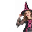 stroj dzieciecy na halloween andrzejki czarownica zestaw sukienka i kapelusz rozm 130 140