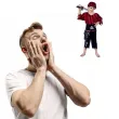 stroj dzieciecy na karnawal halloween zestaw pirat czarno czerwony cosplay 110 120