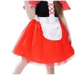 stroj dzieciecy na karnawal sukienka i peleryna z kapturem czerwony kapturek 130 140