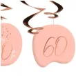 swiderki wiszace 60 urodziny happy birthday elegant rozowe folat 5 szt