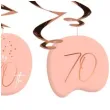 swiderki wiszace 70 urodziny happy birthday elegant rozowe folat 5 szt