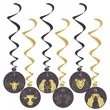 swiderki wiszace andrzejki astro zodiak czarno zlote 6 szt
