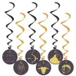 swiderki wiszace andrzejki astro zodiak czarno zlote 6 szt