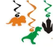 swiderki wiszace dino party zielone czarne pomaranczowe 6 szt