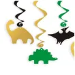 swiderki wiszace dino party zielone czarne zlote 6 szt