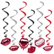 swiderki wiszace halloween krwawe usta mix 6 szt