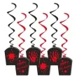 swiderki wiszace happy halloween we krwi czarne 6 szt