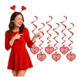 swiderki wiszace leaf hearts czerwone 6 szt