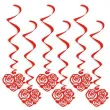 swiderki wiszace rose hearts czerwone 6 szt