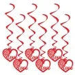swiderki wiszace serca z love czerwone 6 szt