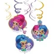swiderki wiszace shimmer and shine amscan 6 szt