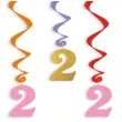 swiderki wiszace urodziny 2 zloto rozowe 6 szt