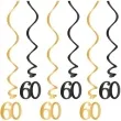 swiderki wiszace urodziny 60 czarno zlote partypal 6 szt