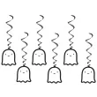 swiderki wiszace wesoly duszek halloween bialy czarny congee 6 szt