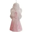 swieca aniolek betlejem z lampionem rozowy bartek candles 100 mm