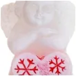 swieca aniolek swiateczny z sercem rozowo biala bartek candles 50 mm