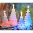 swieca choinka zmieniajaca kolory led biala bartek candles 80 150 mm