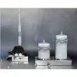 swieca kula mat z kwiatami bialo czarna fi 100mm