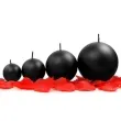 swieca kula metalik czarny partydeco 80 mm 6 szt