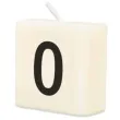 swieca literki i znaki cyfra 0 bialy pd party 40x20 mm