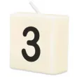 swieca literki i znaki cyfra 3 bialy pd party 40x20 mm