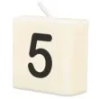 swieca literki i znaki cyfra 5 bialy pd party 40x20 mm