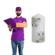 swieca pienkowa christmas flower kwiaty poinsencji biala bartek candles 150 70 mm