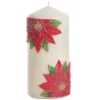 swieca pienkowa christmas flower kwiaty poinsencji czerwona bartek candles 150 70 mm