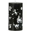 swieca pienkowa hallowen czarna guirca 13x7 cm