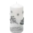 swieca pienkowa renifery ciagnace sanie biala bartek candles 130 60 mm