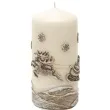 swieca pienkowa renifery ciagnace sanie ecru bartek candles 150 70 mm