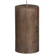 swieca pienkowa rustic metallic brazowa bolsius 130 68mm